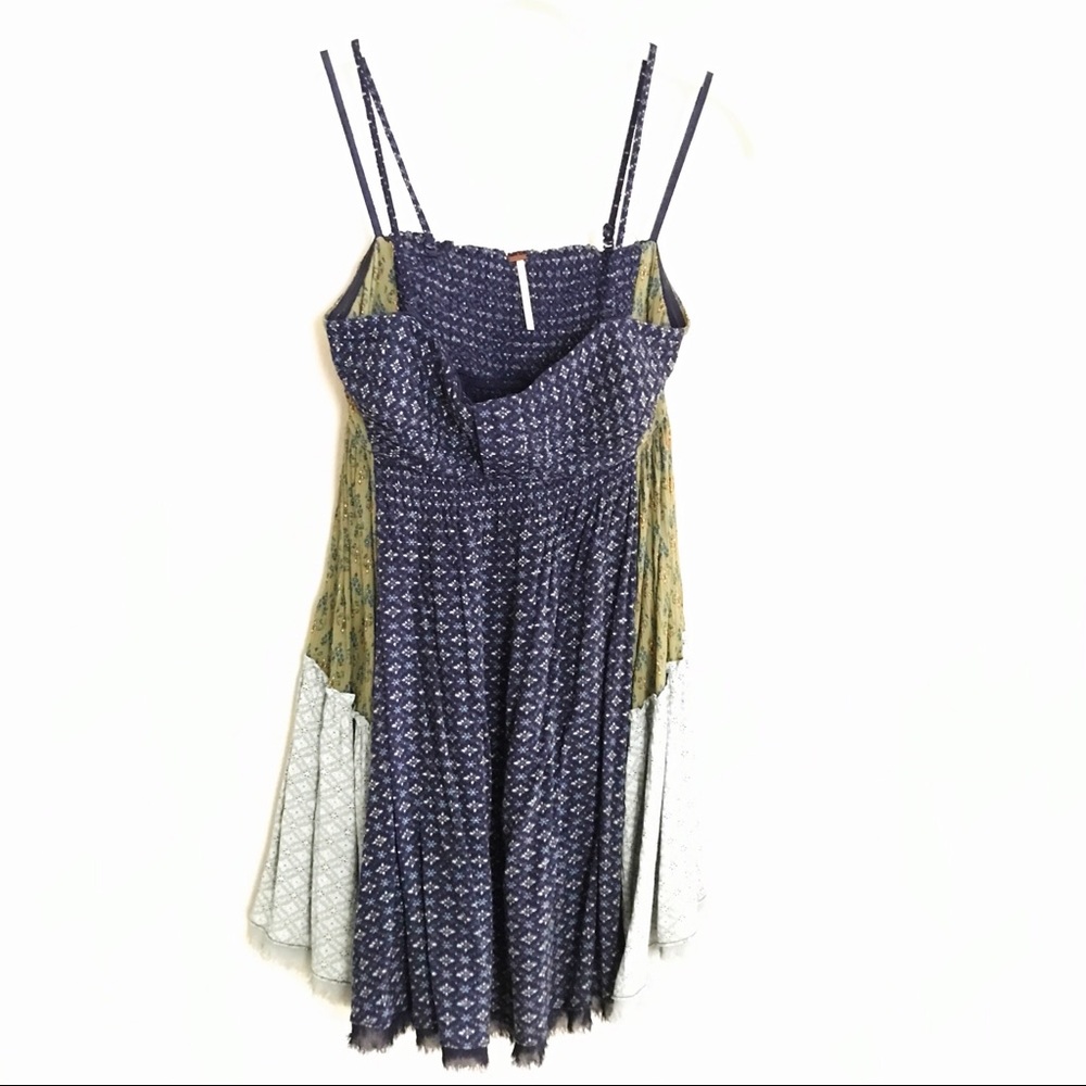 Free People Navy/Olive Patches Material Dress